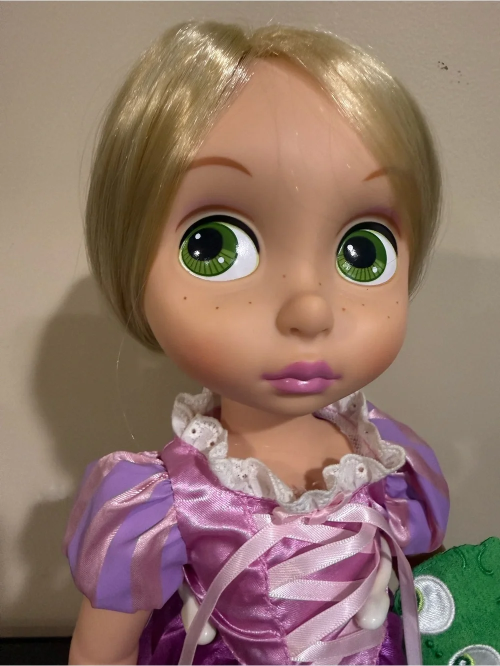 Disney Animators Tangled 16” Doll with Purple Dress and Green Chameleon Plush